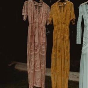 Wishlist Dusty Mauve Lace Maxi Dress